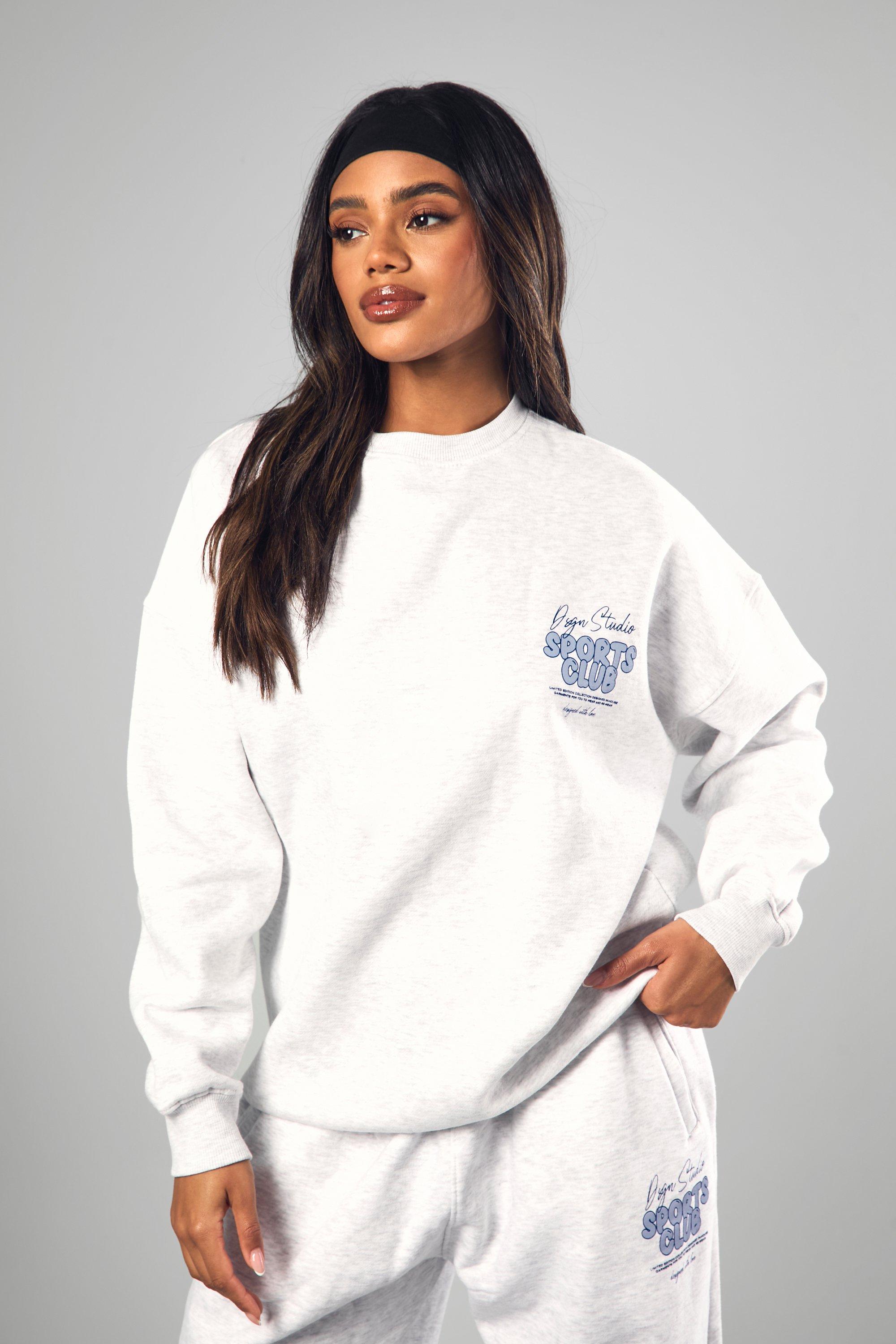 Women s grey sweatshirts boohoo UK